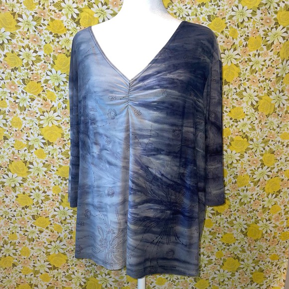 Only nine Tops - Women’s Only Nine Tye Dye Floral Embellished Top